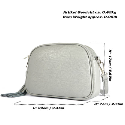 modamoda de - T238 - ital. Damen Umhängetasche Leder Medium