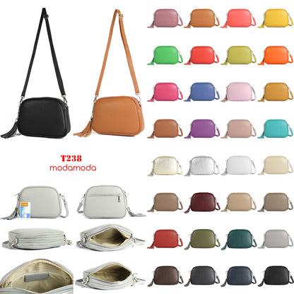 modamoda de - T238 - ital. Damen Umhängetasche Leder Medium