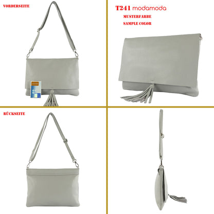 modamoda de - T241 -  ital. Leder Clutch Umhängetasche Medium