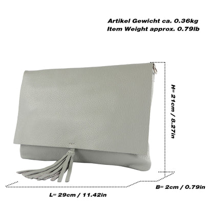 modamoda de - T241 -  ital. Leder Clutch Umhängetasche Medium