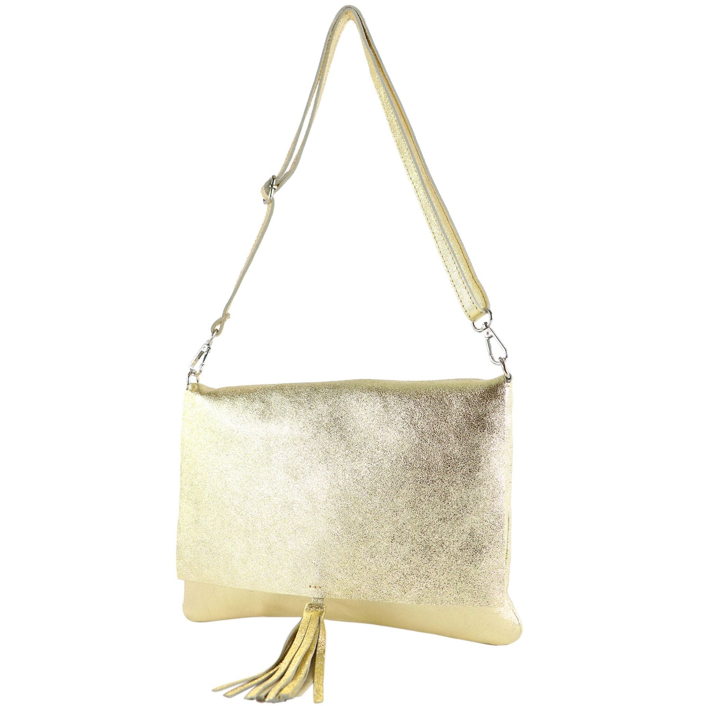 modamoda de - T241 -  ital. Leder Clutch Umhängetasche Medium