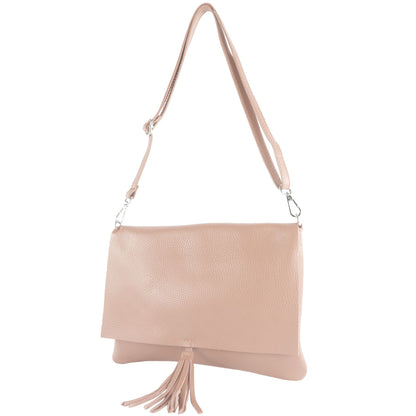 modamoda de - T241 -  ital. Leder Clutch Umhängetasche Medium