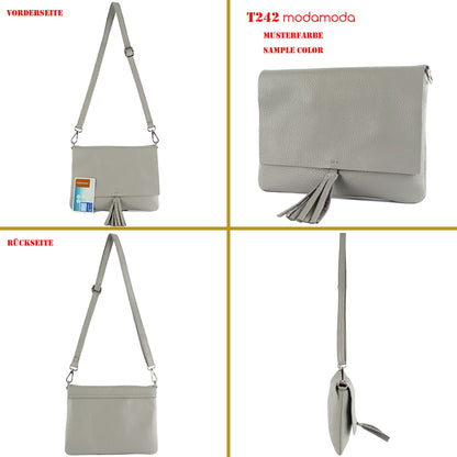 modamoda de - T242 -  ital. Leder Clutch Umhängetasche Small