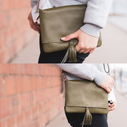 modamoda de - T242 -  ital. Leder Clutch Umhängetasche Small