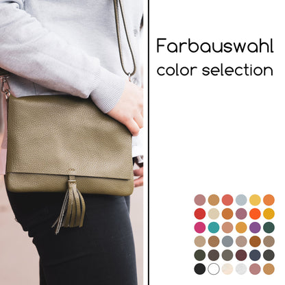 modamoda de - T242 -  ital. Leder Clutch Umhängetasche Small