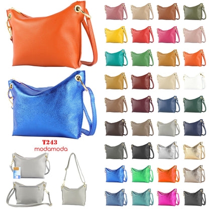 modamoda de - T243 - ital. Umhängetasche Klein Small aus Leder