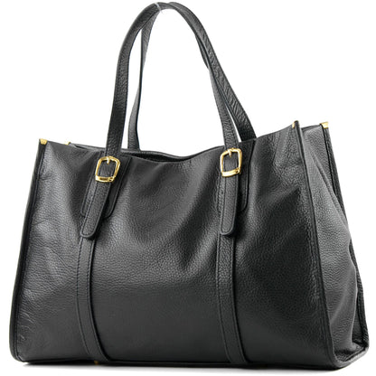 modamoda de - T26 -  ital Schultertasche aus Leder