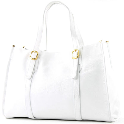 modamoda de - T26 -  ital Schultertasche aus Leder