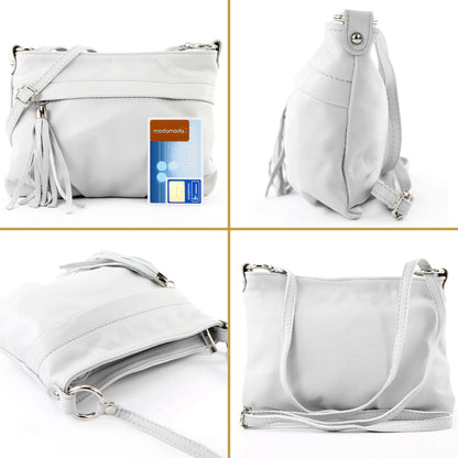 modamoda de - T32 -  ital Umhängetasche Klein aus Nappaleder
