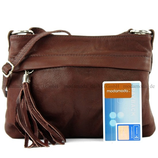 modamoda de - T32 -  ital Umhängetasche Klein aus Nappaleder