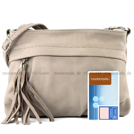 modamoda de - T32 -  ital Umhängetasche Klein aus Nappaleder