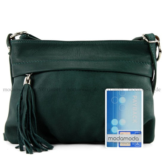 modamoda de - T32 -  ital Umhängetasche Klein aus Nappaleder