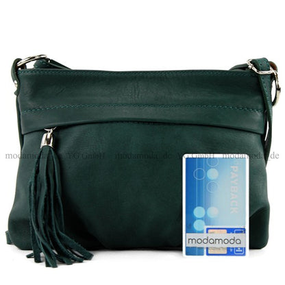 modamoda de - T32 -  ital Umhängetasche Klein aus Nappaleder