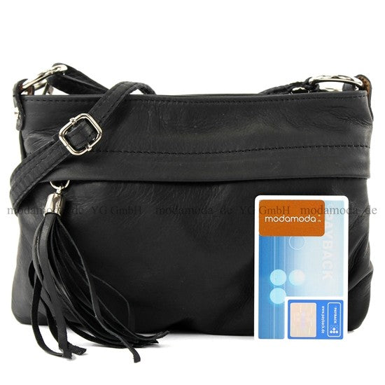 modamoda de - T32 -  ital Umhängetasche Klein aus Nappaleder