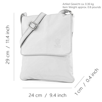 modamoda de - T33 - ital Umhängetasche Schultertasche aus Nappaleder