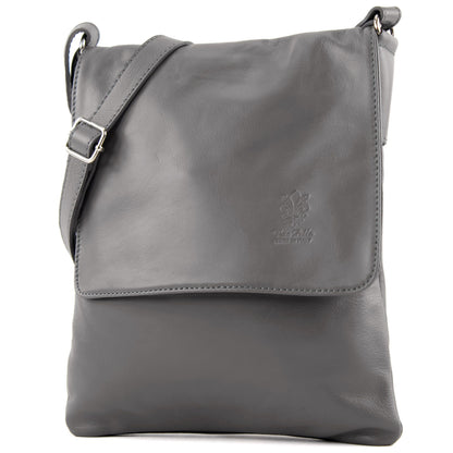 modamoda de - T33 - ital Umhängetasche Schultertasche aus Nappaleder