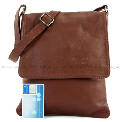 modamoda de - T33 - ital Umhängetasche Schultertasche aus Nappaleder