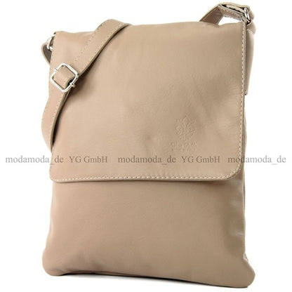 modamoda de - T33 - ital Umhängetasche Schultertasche aus Nappaleder