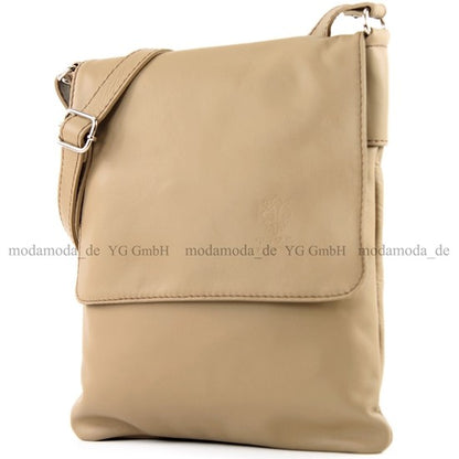 modamoda de - T33 - ital Umhängetasche Schultertasche aus Nappaleder