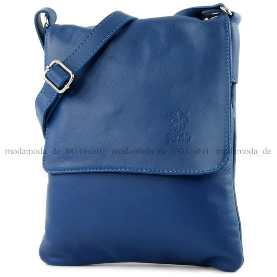 modamoda de - T33 - ital Umhängetasche Schultertasche aus Nappaleder