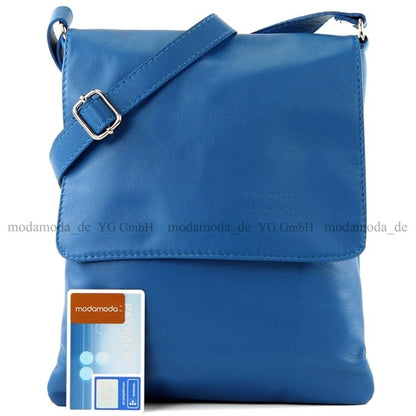 modamoda de - T33 - ital Umhängetasche Schultertasche aus Nappaleder