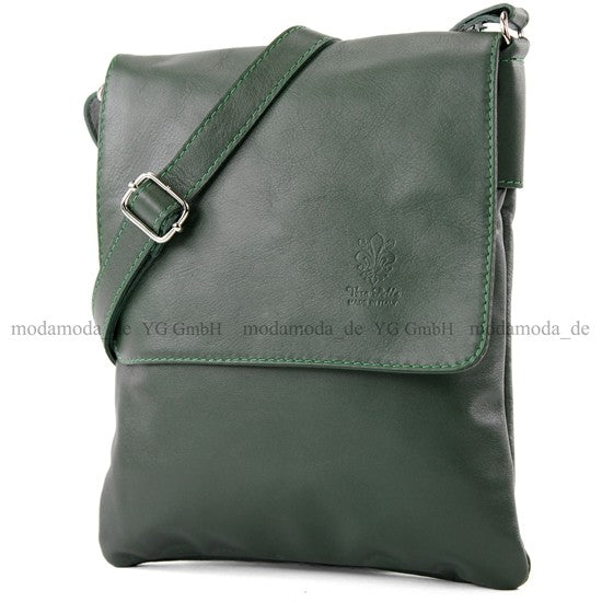 modamoda de - T33 - ital Umhängetasche Schultertasche aus Nappaleder