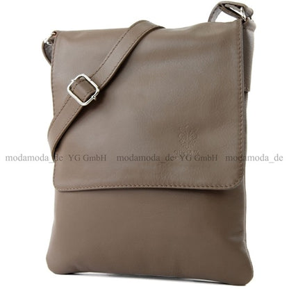 modamoda de - T33 - ital Umhängetasche Schultertasche aus Nappaleder