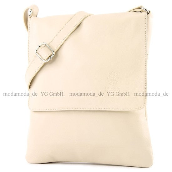 modamoda de - T33 - ital Umhängetasche Schultertasche aus Nappaleder