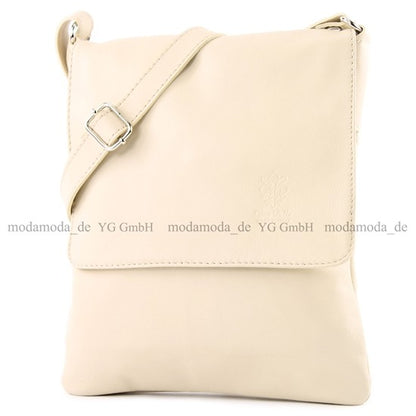 modamoda de - T33 - ital Umhängetasche Schultertasche aus Nappaleder
