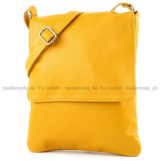 modamoda de - T33 - ital Umhängetasche Schultertasche aus Nappaleder