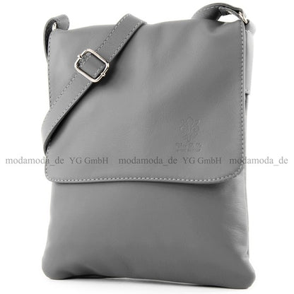 modamoda de - T33 - ital Umhängetasche Schultertasche aus Nappaleder