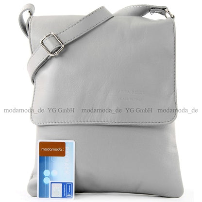 modamoda de - T33 - ital Umhängetasche Schultertasche aus Nappaleder