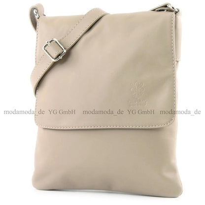 modamoda de - T33 - ital Umhängetasche Schultertasche aus Nappaleder