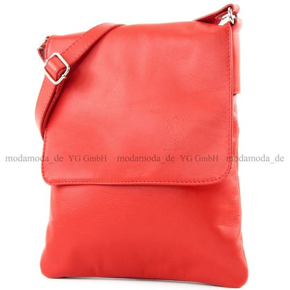 modamoda de - T33 - ital Umhängetasche Schultertasche aus Nappaleder