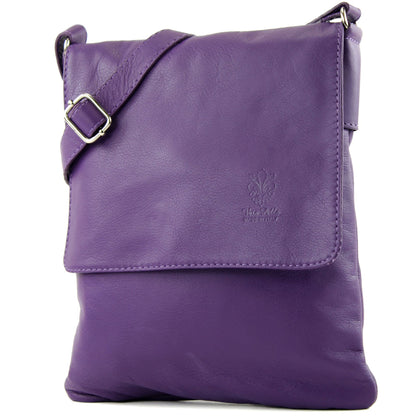modamoda de - T33 - ital Umhängetasche Schultertasche aus Nappaleder