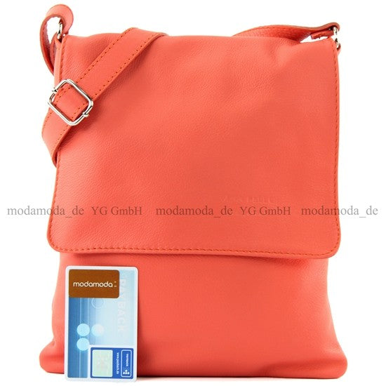 modamoda de - T33 - ital Umhängetasche Schultertasche aus Nappaleder