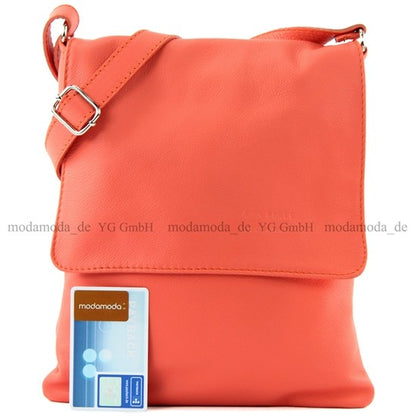 modamoda de - T33 - ital Umhängetasche Schultertasche aus Nappaleder