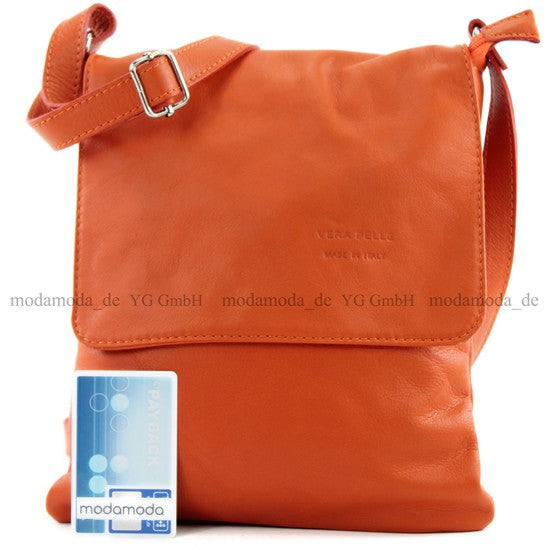 modamoda de - T33 - ital Umhängetasche Schultertasche aus Nappaleder