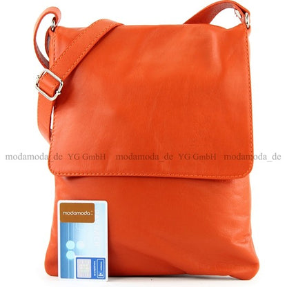 modamoda de - T33 - ital Umhängetasche Schultertasche aus Nappaleder