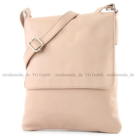 modamoda de - T33 - ital Umhängetasche Schultertasche aus Nappaleder