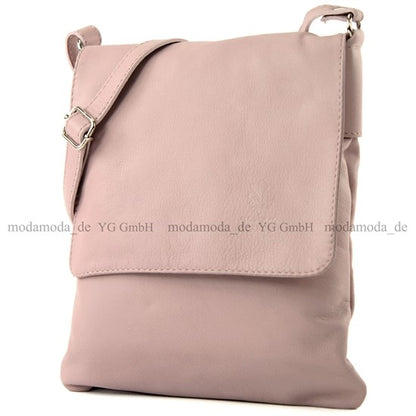 modamoda de - T33 - ital Umhängetasche Schultertasche aus Nappaleder