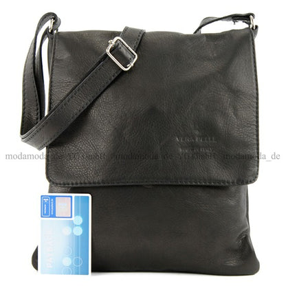 modamoda de - T33 - ital Umhängetasche Schultertasche aus Nappaleder