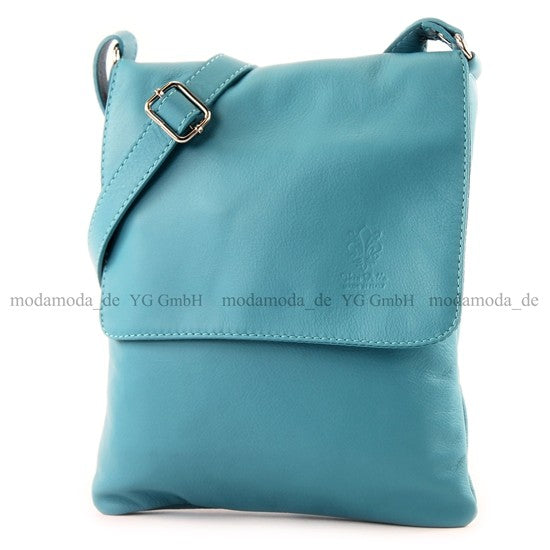 modamoda de - T33 - ital Umhängetasche Schultertasche aus Nappaleder