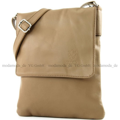 modamoda de - T33 - ital Umhängetasche Schultertasche aus Nappaleder