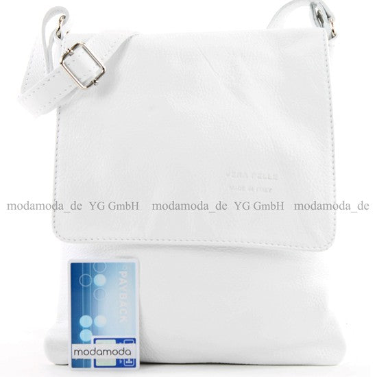 modamoda de - T33 - ital Umhängetasche Schultertasche aus Nappaleder