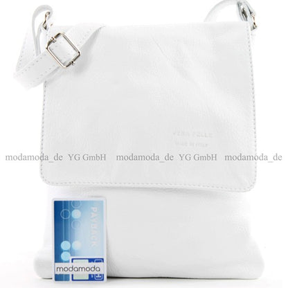 modamoda de - T33 - ital Umhängetasche Schultertasche aus Nappaleder