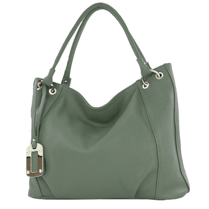 modamoda de - T339 - ital. Schultertasche Shopper aus Leder