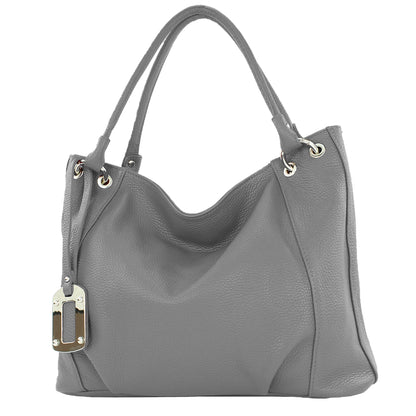 modamoda de - T339 - ital. Schultertasche Shopper aus Leder