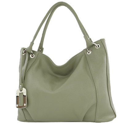 modamoda de - T339 - ital. Schultertasche Shopper aus Leder