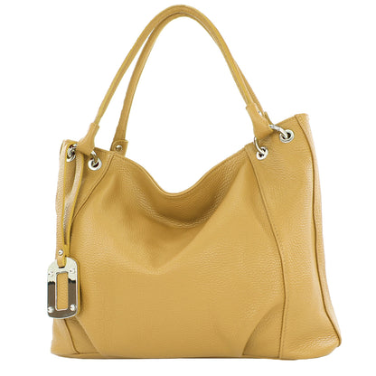 modamoda de - T339 - ital. Schultertasche Shopper aus Leder